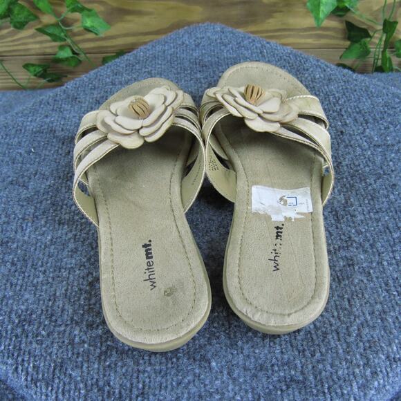 White Mountain Women Alexa Slide Taupe Synthetic Sz 7.5 Medium Gently Used 2025 - Picture 4 of 6